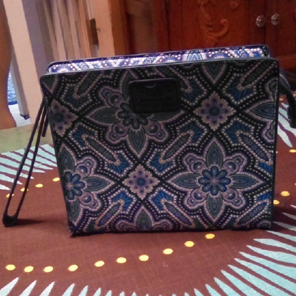 Liberty of London Teal and Lavender Patterned Wristlet Small Clauch